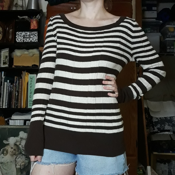Y2K Mudd Cotton Striped Sweater - Picture 2 of 6